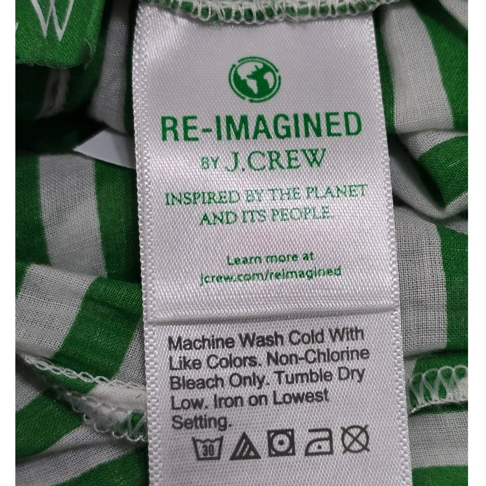 J. Crew Green White Striped Convertible Beach Sarong Halter Dress XS